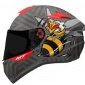 CASCO MT FF106 TARGO BEE B5 ROJO FLUOR BRILLO XS